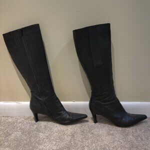 Black Leather Via Spiga Boots Size 11 (missing insole)